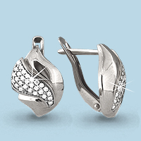 Ohrringe Zirkonia Silber 925 mit Rhodium-Beschichtung