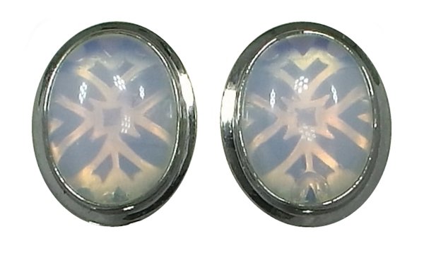 Ohrringe Mondstein Silber 925 mit Rhodium-Beschichtung