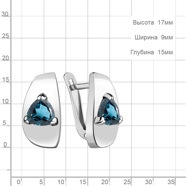 Ohrringe Topas London blue Silber 925 mit Rhodium-Beschichtung