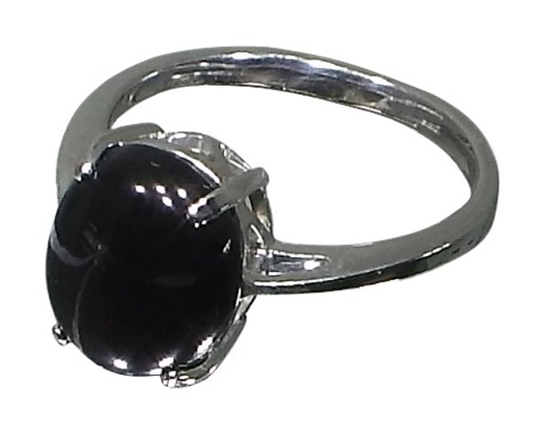 Ring Achat Silber 925 mit Rhodium-Beschichtung 17,5 mm