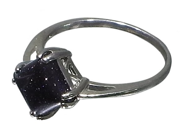 Ring Aventurin Silber 925 mit Rhodium-Beschichtung 18,0 mm