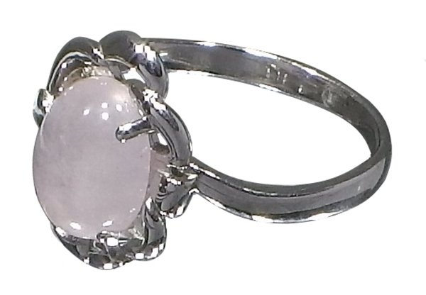 Ring Rosen Quarz Silber 925 mit Rhodium-Beschichtung Ringgrösse: 18,0 mm