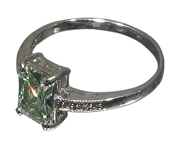 Ring Zirkonia Silber 925 mit Rhodium-Beschichtung Ringgrösse: 17,5 mm