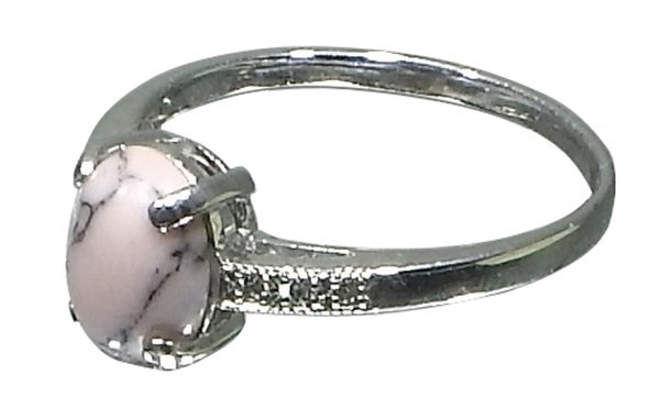 Ring Kacholong Silber 925 mit Rhodium-Beschichtung Ringgrösse: 16,5 mm