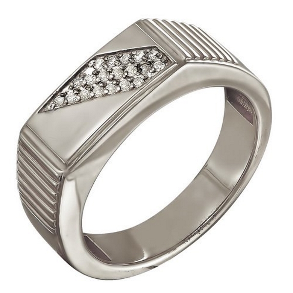Ring Herrenring Zirkonia Silber 925 Ringgrösse: 20,0-22,0 mm