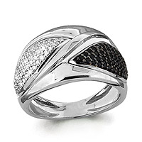 Ring nano Kristall Silber 925 mit Rhodium-Beschichtung Ringgrösse: 17,0-18,5 mm