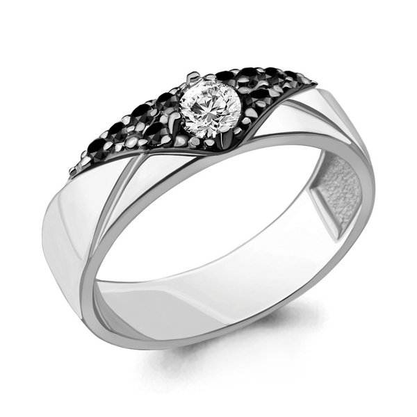 Ring nano Kristall Silber 925 mit Rhodium-Beschichtung Ringgrösse: 18,0-20,0 mm