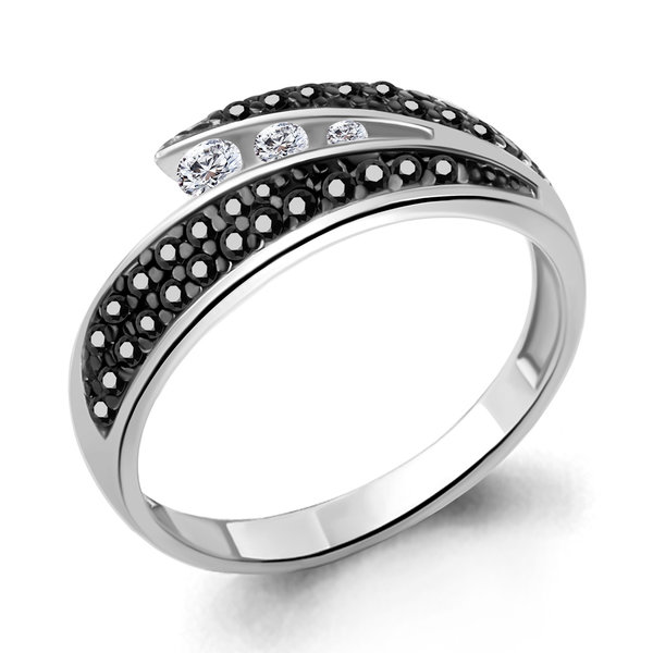 Ring nano Kristall Silber 925 mit Rhodium-Beschichtung Ringgrösse: 17,5-20,0 mm