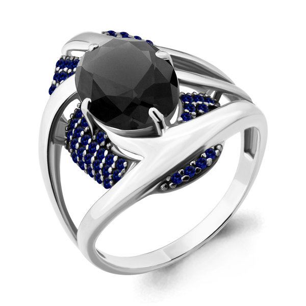 Ring nano Kristall Silber 925 mit Rhodium-Beschichtung Ringgrösse: 18,0 mm