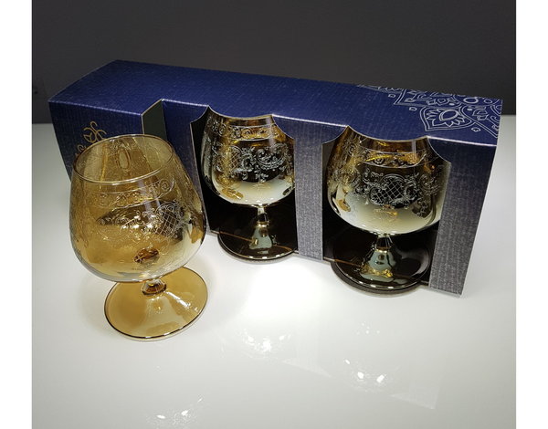 Cognacschwenker – Brandygläser 410 ml Set 3-teilig „Honig-Renaissance“